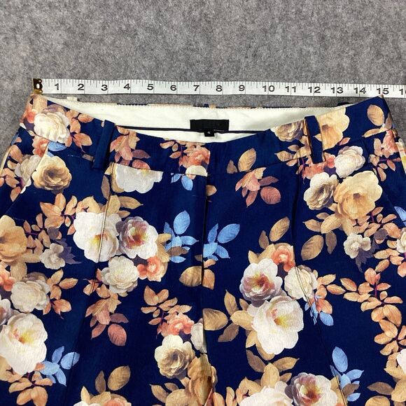 J. Crew Collection Silk Antique Floral Poppy Shantung Trouser Pants Size 4 - Picture 6 of 13